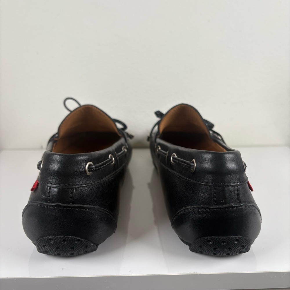 marc joseph black leather driving loafers bow detail slip on - Picture 5 of 7